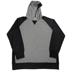 Seventh Avenue 2XL Gray Black Hoodie Pullover Sweatshirt 100 Polyester Mens